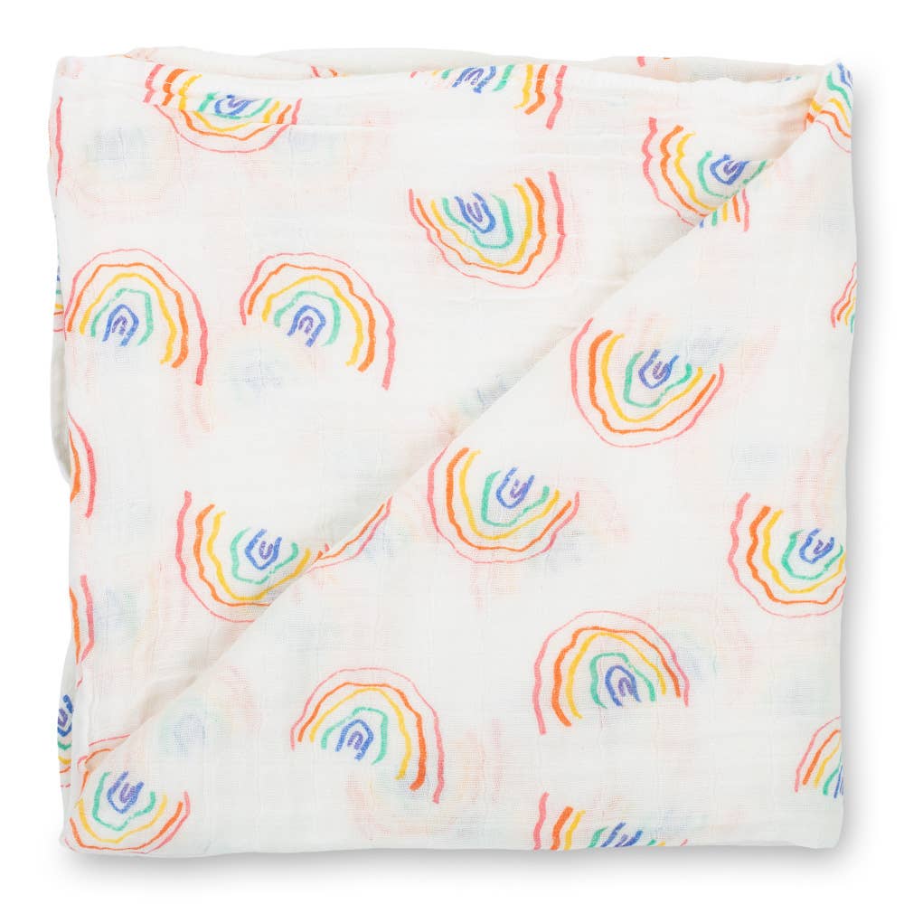 Somewhere Over The Rainbow Baby Swaddle Blanket