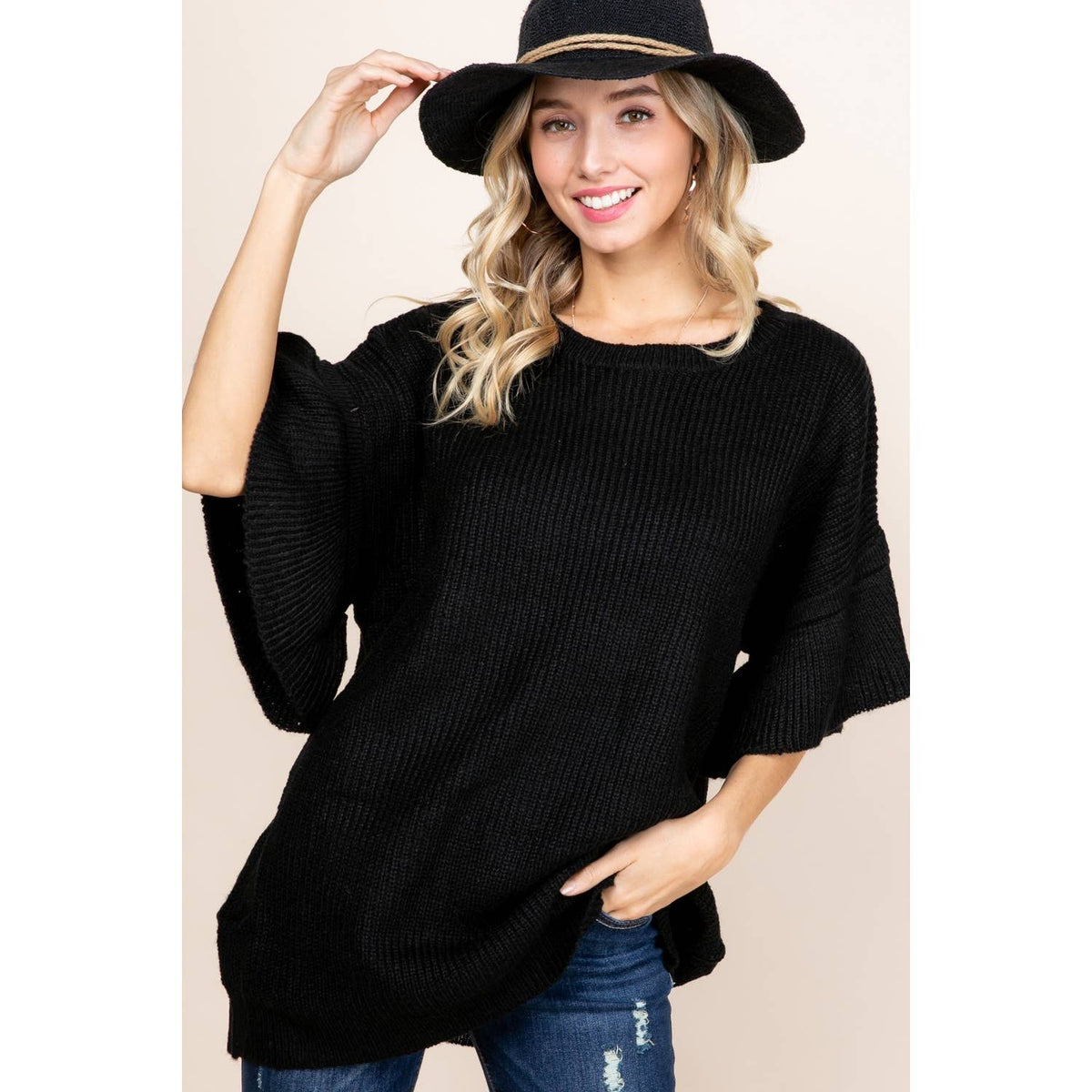 Ruffle Tm Ruffle Sleeve Sweater Tunic – MTM-More Than Monograms