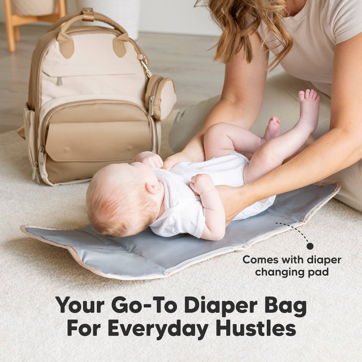 Latte Play Diaper Backpack w/Changing Pad