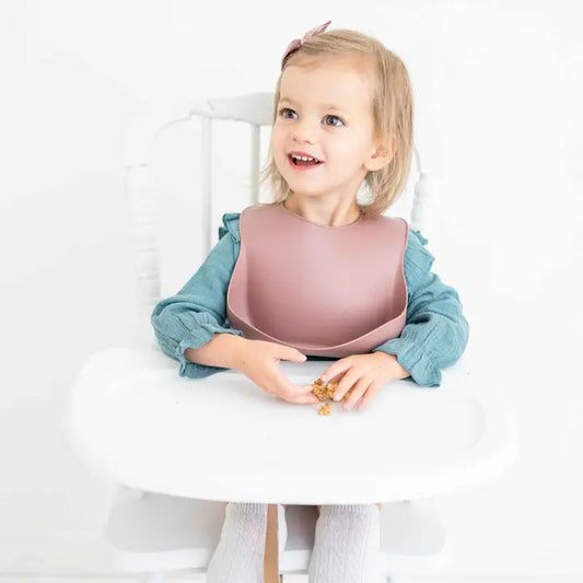 Mauve Silicone Baby Bib