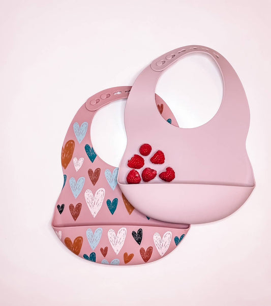 Hearts and Rose - Baby Bibs