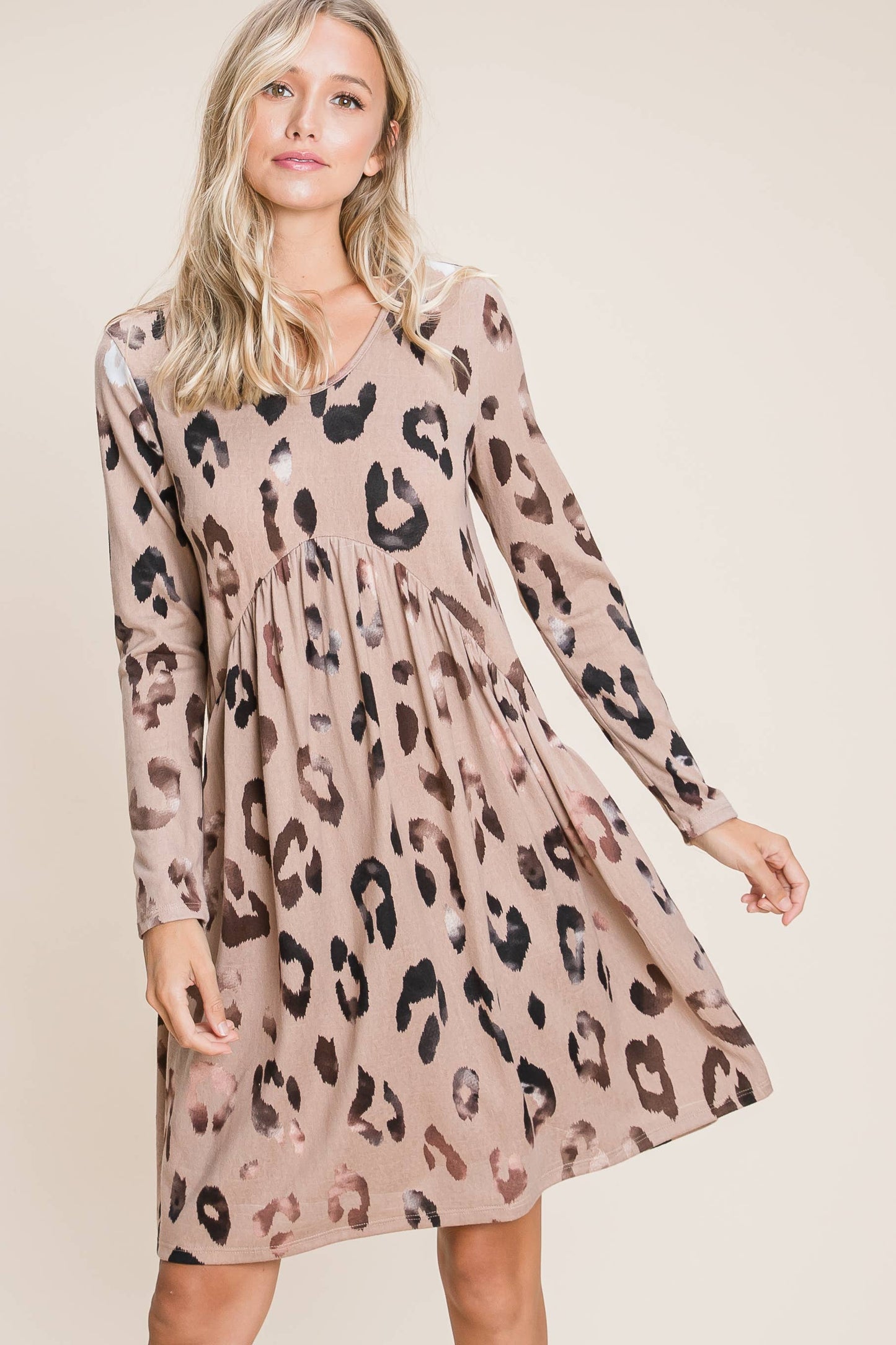 ***SALE*** Leopard Long Sleeve Animal Print Dress