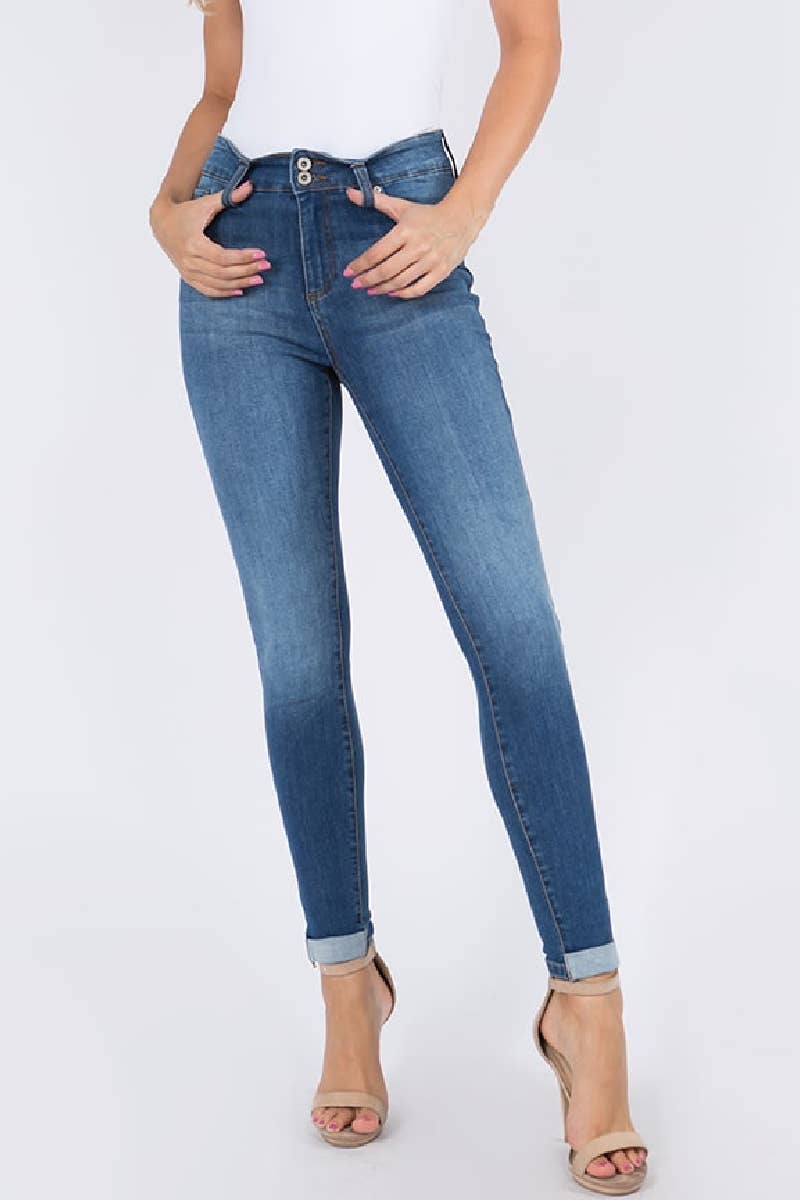 2 Button Designed Skinny Jeans