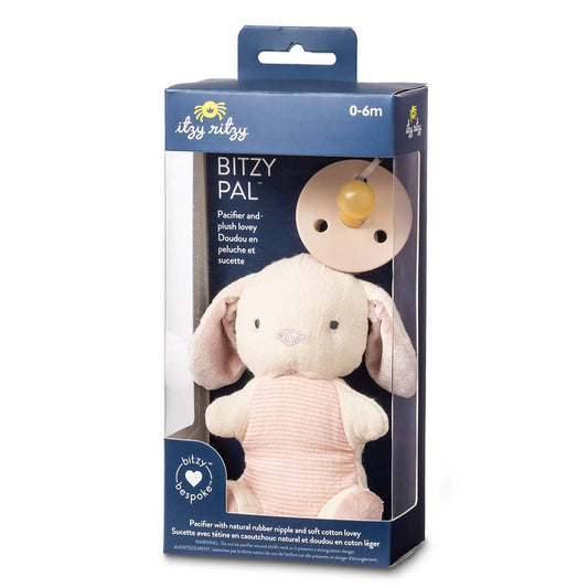 Bunny Bitzy Pal Natural Rubber Pacifier & Stuffed Animal