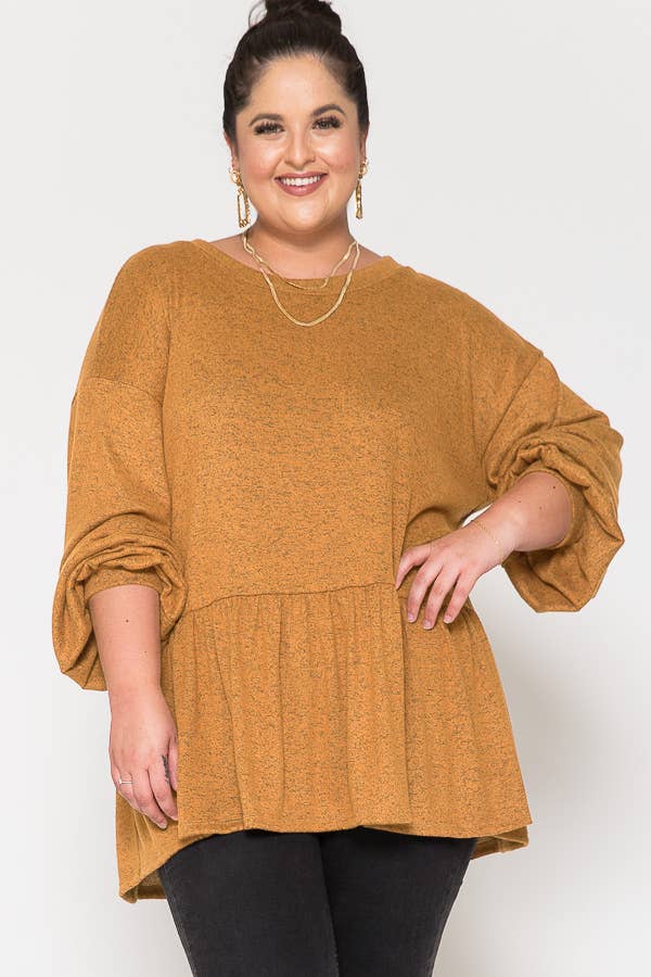 Women Plus Size Tiered Top Ruffled Bottom