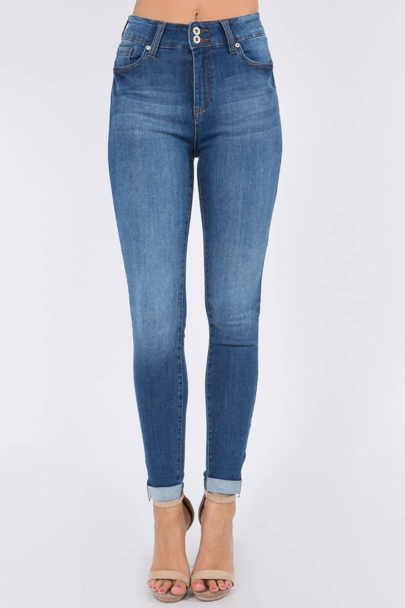 2 Button Designed Skinny Jeans