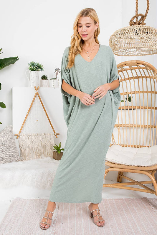 **SALE** Sage Slouchy Draping Maxi Dress