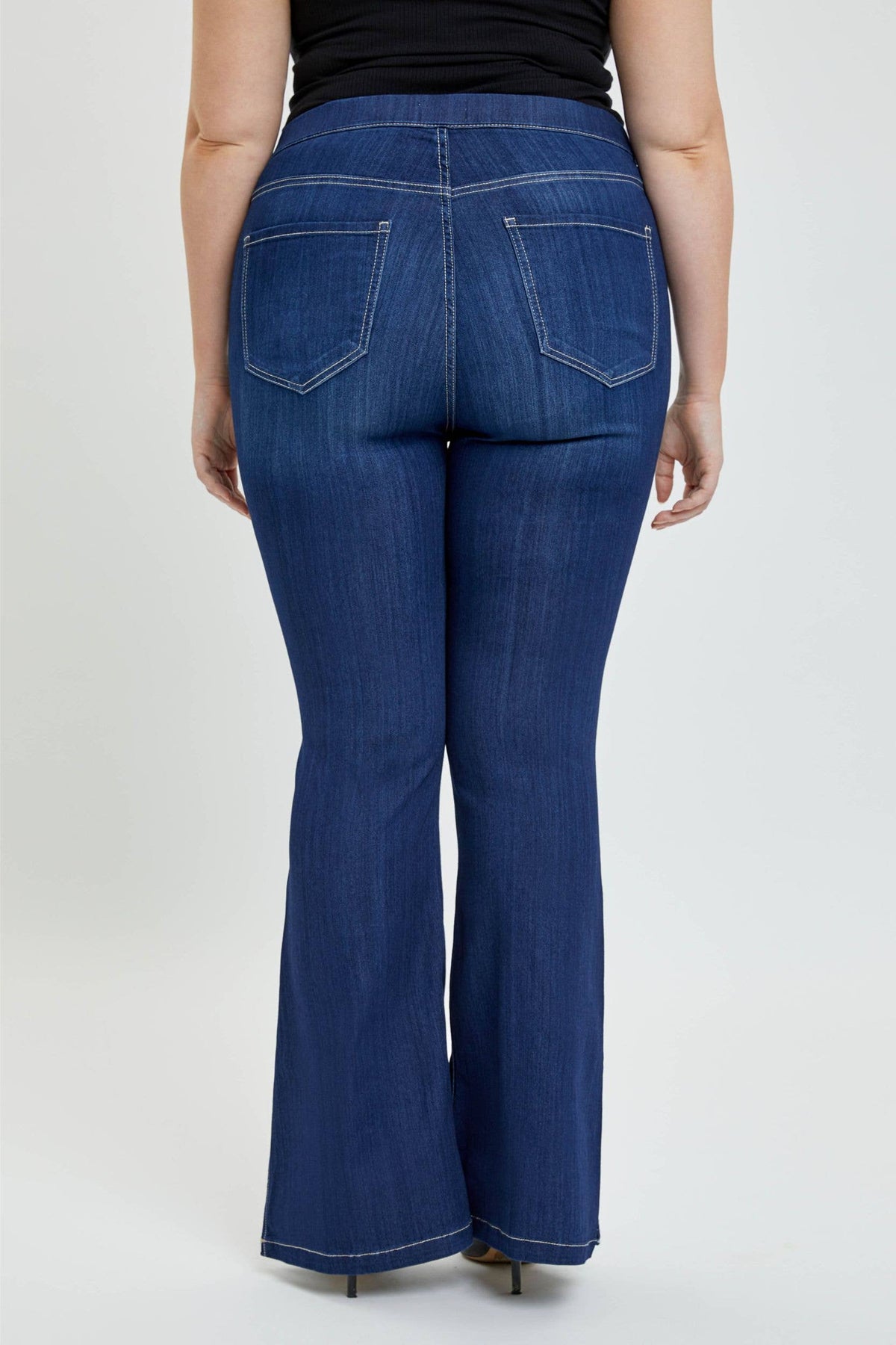 Plus Mid Rise Plus Mid Rise Pull On Flare w/Side SlitAB38664DKP – MTM-More Than Monograms